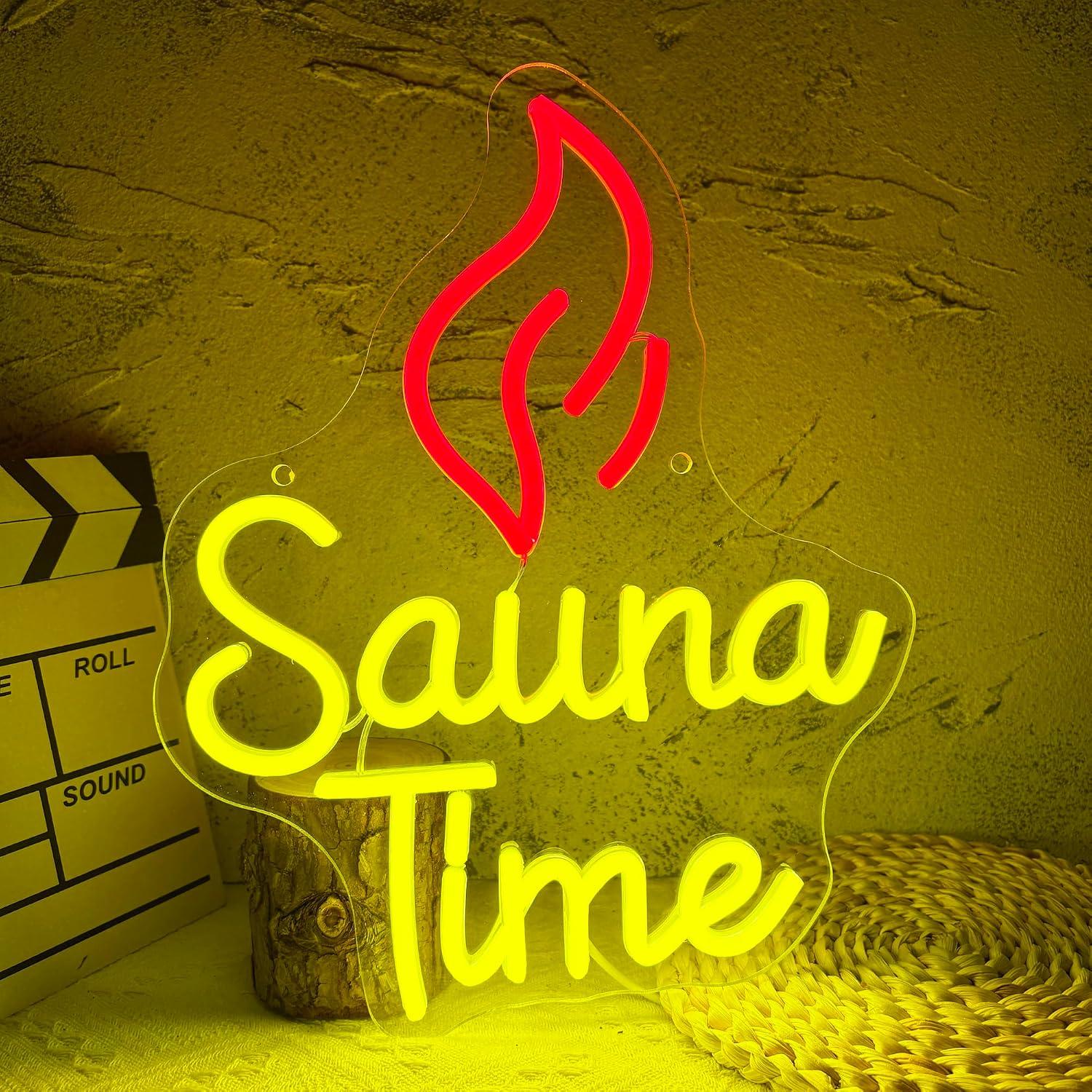 Spa Wellness Gym - Sauna Tijd Neonbord USB Dimbare LED