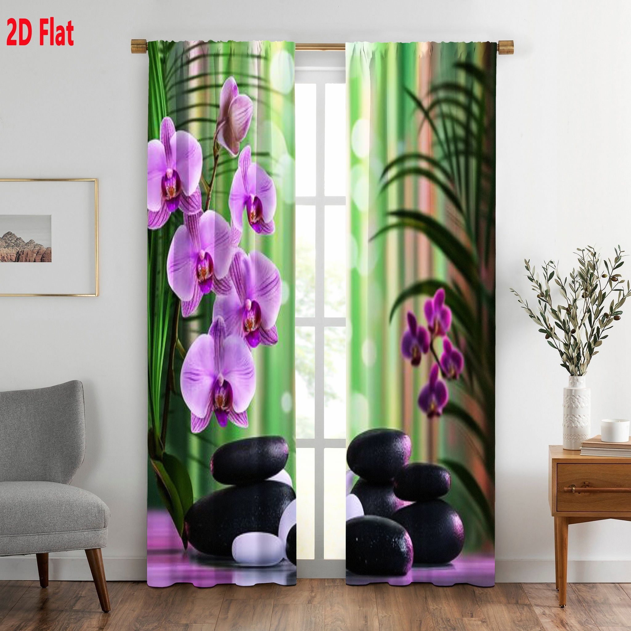 Spa And Wellness Hotel - 2D plat, 2 stuks paarse orchidee